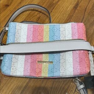 Nanette Lepore Pastel Stripe Crossbody in Pink, Blue, Yellow & Cream